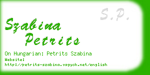 szabina petrits business card